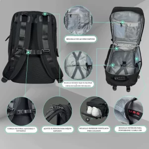 Ayars kelioninė kuprinė 40×25×20 – Juoda nemokamas bagažas